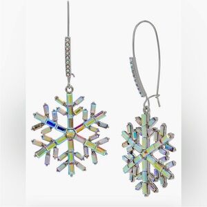 Betsey Johnson Iridescent Snowflake Earrings